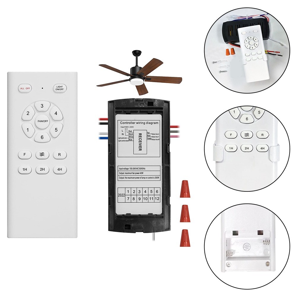 DC Output Ceiling Fan Receiver With 6 Speed Remote Control Functionality