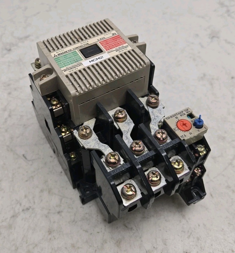Mitsubishi S-K95 Magnetic Contactor 3 Pole w/ TH-K60TAKP Overload Relay Damage