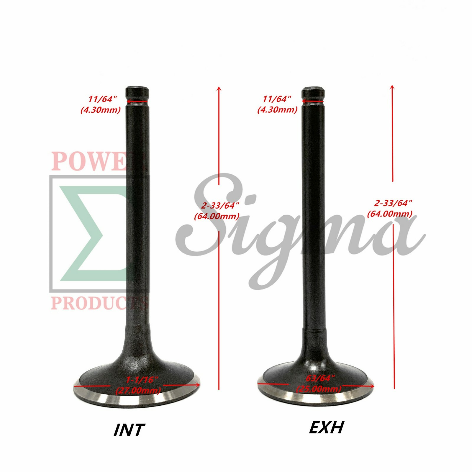 Inlet & Exhaust Valve For Harbor Predator 6.5HP 212CC Gas Engine EPA 69730 60363