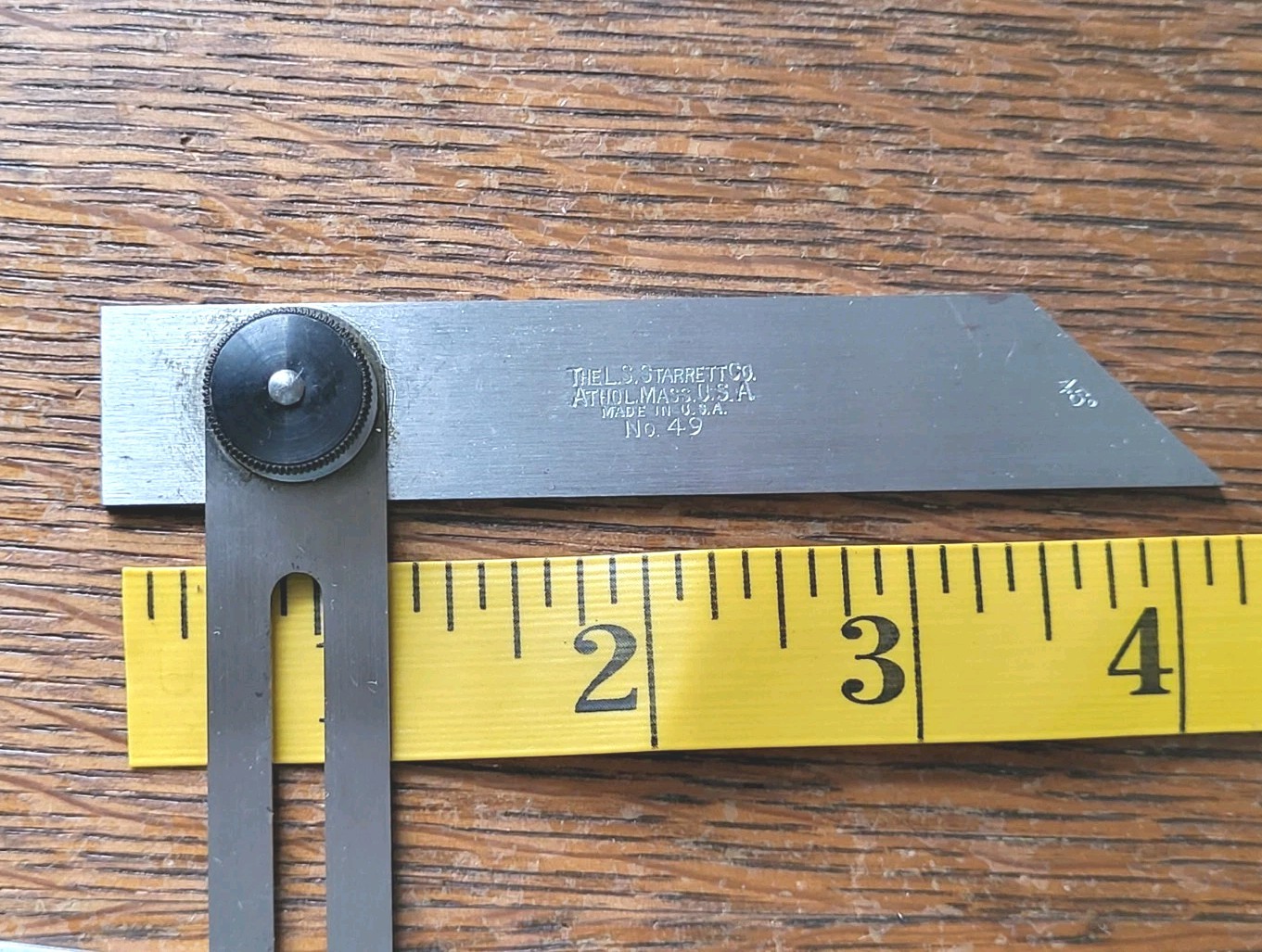Vintage L. S. Starrett No. 49 Combination Bevel (30°/45°/60° Angles) w/Box NOS