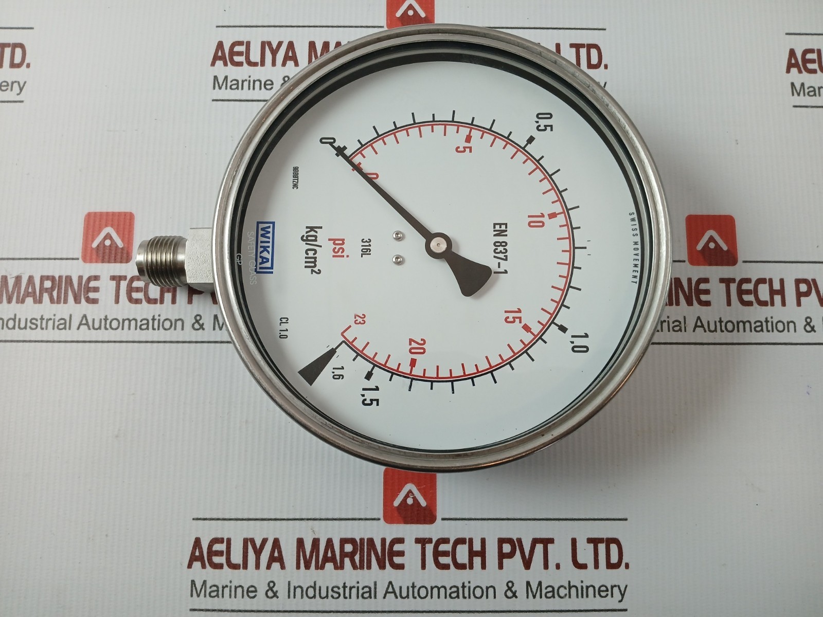 WIKA 232.50.160 Pressure Gauge 0-23 PSI/1.6 KG/CM2