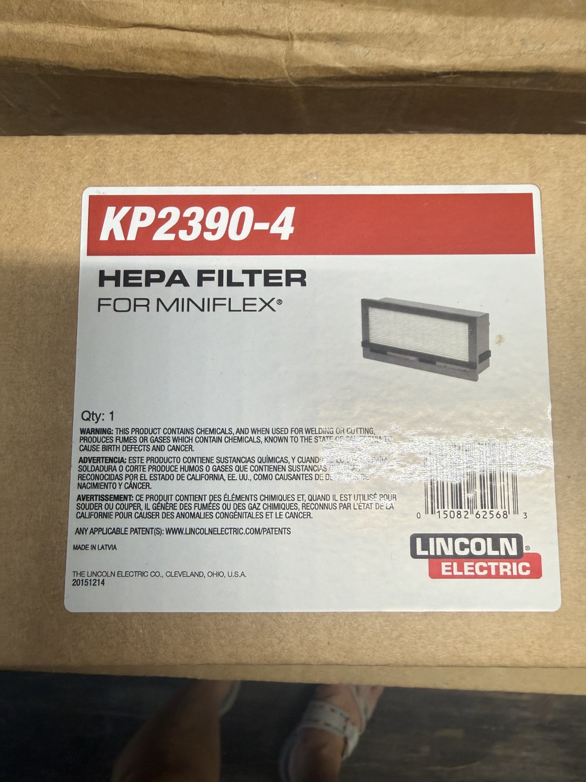 Lincoln Electric KP2390-4 Filter HEPA Miniflex NEW