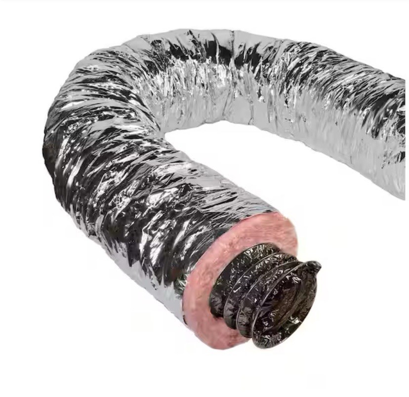 Master Flow 12 in. x 25 ft. Insulated Flexible Duct R6 Silver Jacket