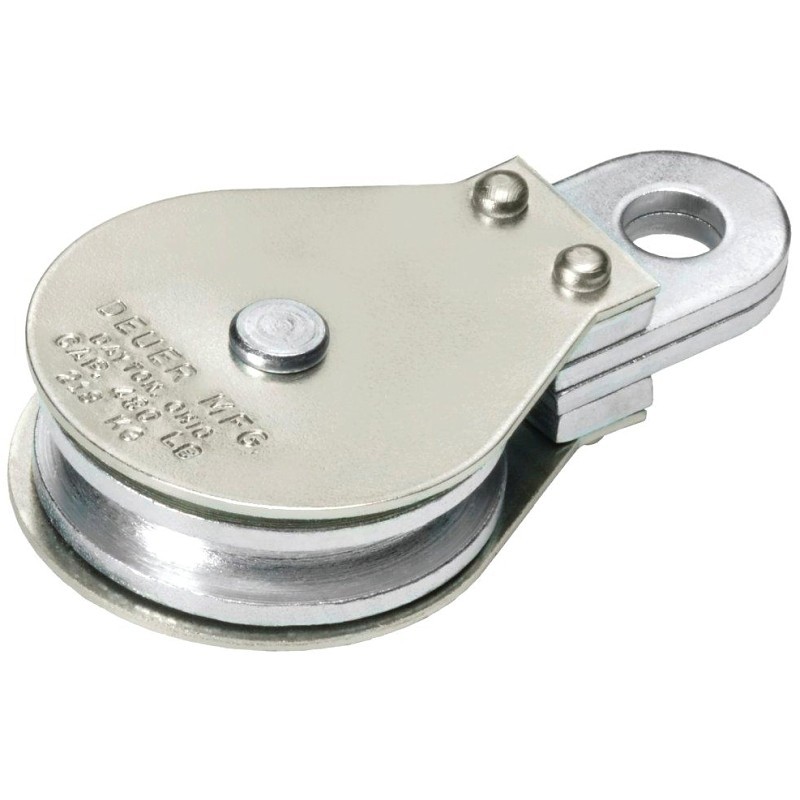 Deuer DB-30G Gable Block, Fixed Eye, 5/16 in Rope, 480 lb Working Load, 2 in She