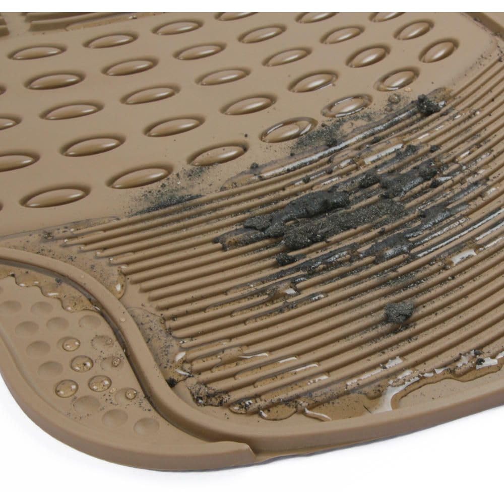 Car Floor Mats All Weather Heavy Duty Trimmable Tan Beige Rubber MT-654-BG_EBJ3