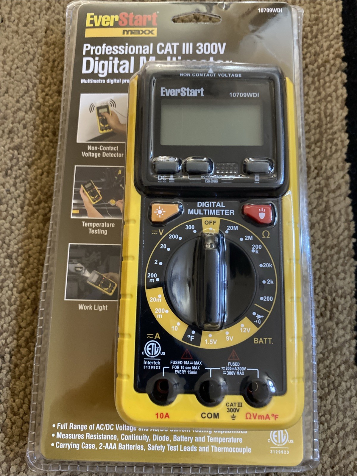 EverStart Professional Cat III 300V Digital Multimeter LCD Display Free Shipping