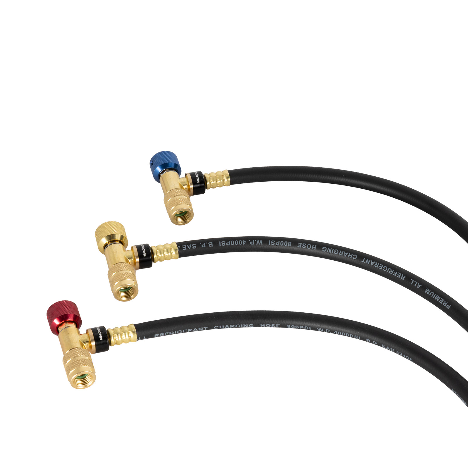 MalcoEdge SS3614 Safe Seal 3-Piece HVAC Hose Set | 36-Inch with 1/4 SAE