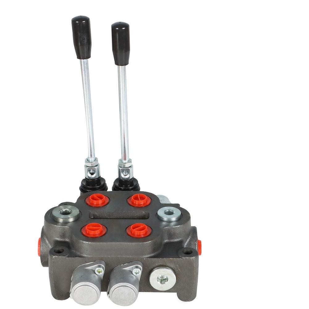 Hydraulic Control Valve Tractor BSPP 25GPM 2 Spool With Conversion Plug