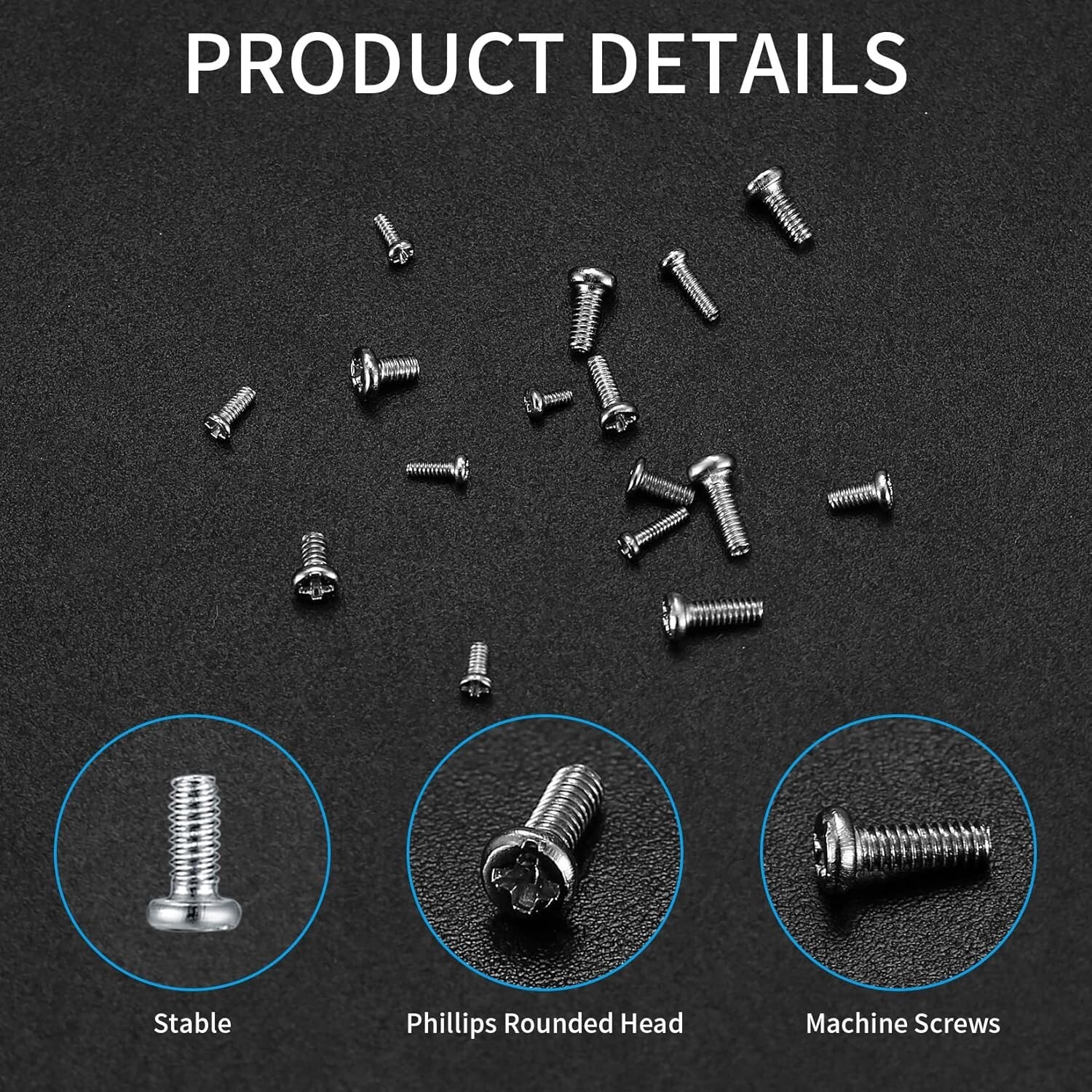 800 Pcs Tiny Screws for Electronics Micro Small Mini Phillips Pan Head Machine