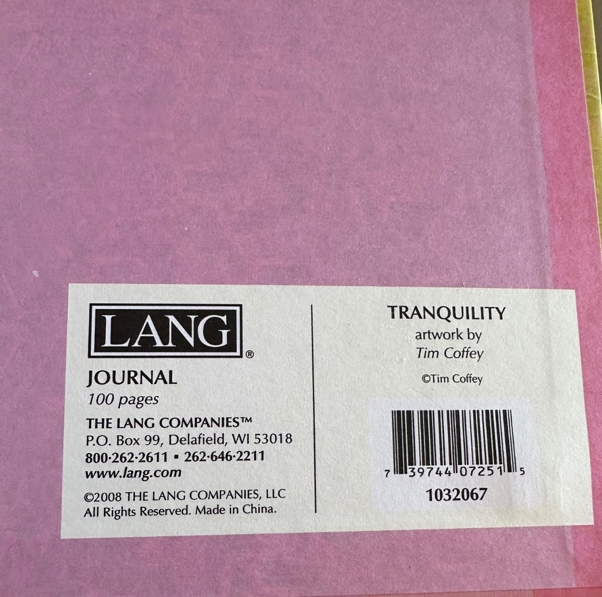 Pink Floral Journal – The Lang Companies – Tim Coffey Artwork – 100 Pages