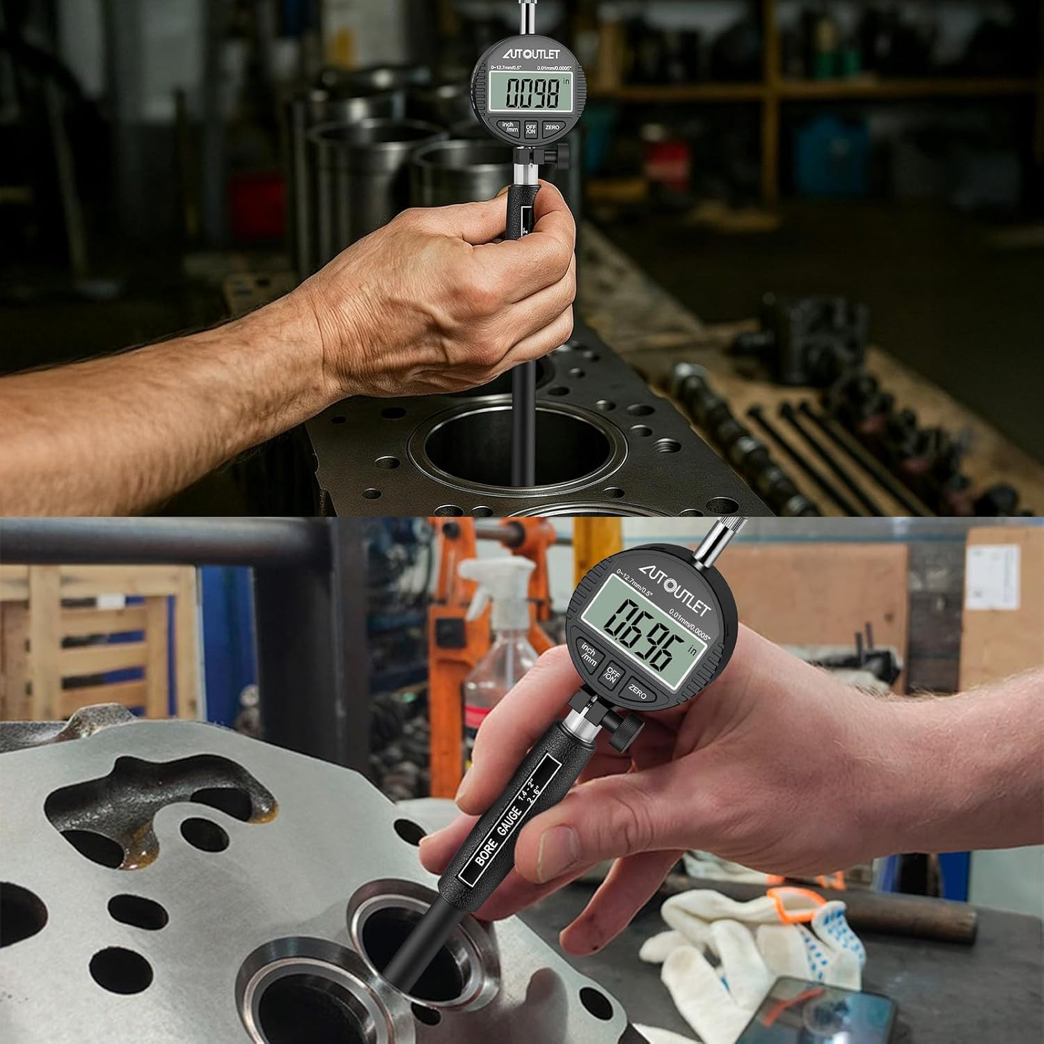 Digital Dial Bore Gauge, 0.7″-6″ Measurement Range, 0.0005″ Precision Dial Bore
