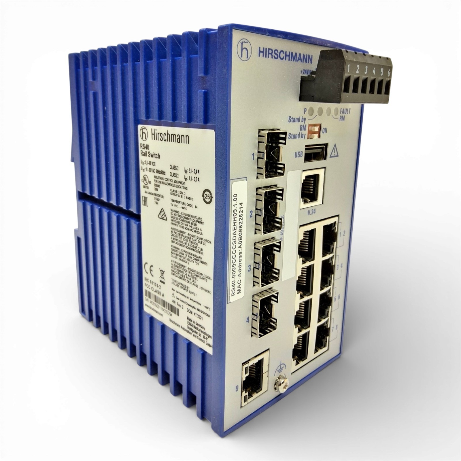Hirschmann RS40 RS40-0009CCCCSDAE Industrial Ethernet Switch 943935001 DIN Rail