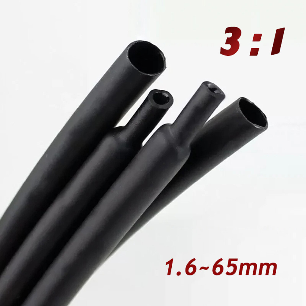 3:1 Black Adhesive Heat shrink Waterproof HeatShrink Glue Lined Tubing Sleeving