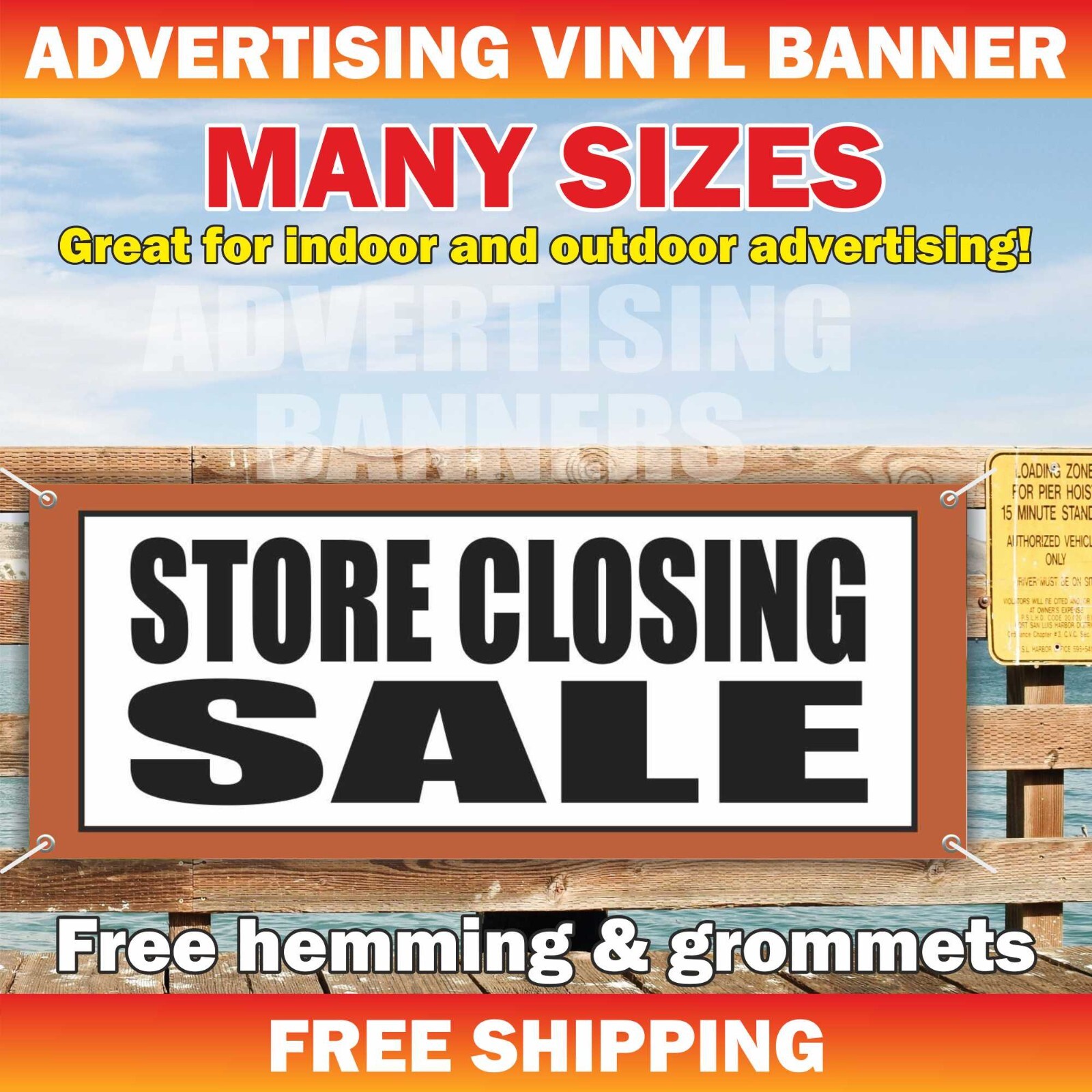 STORE CLOSING SALE Advertising Banner Vinyl Sign SAVE EVERYTHING MUST BE SOLD