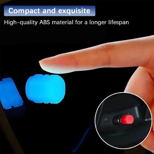 Fluorescent Luminous Tire Valve Stem Caps, 12PCS Red Air Caps for C Color: Red
