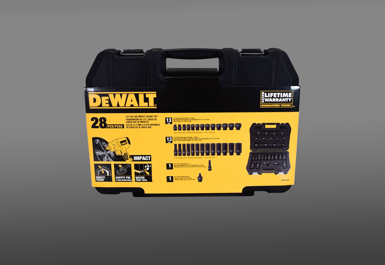 DeWalt DWMT19244 1/2″ Drive SAE Impact Socket Set (28 Piece)