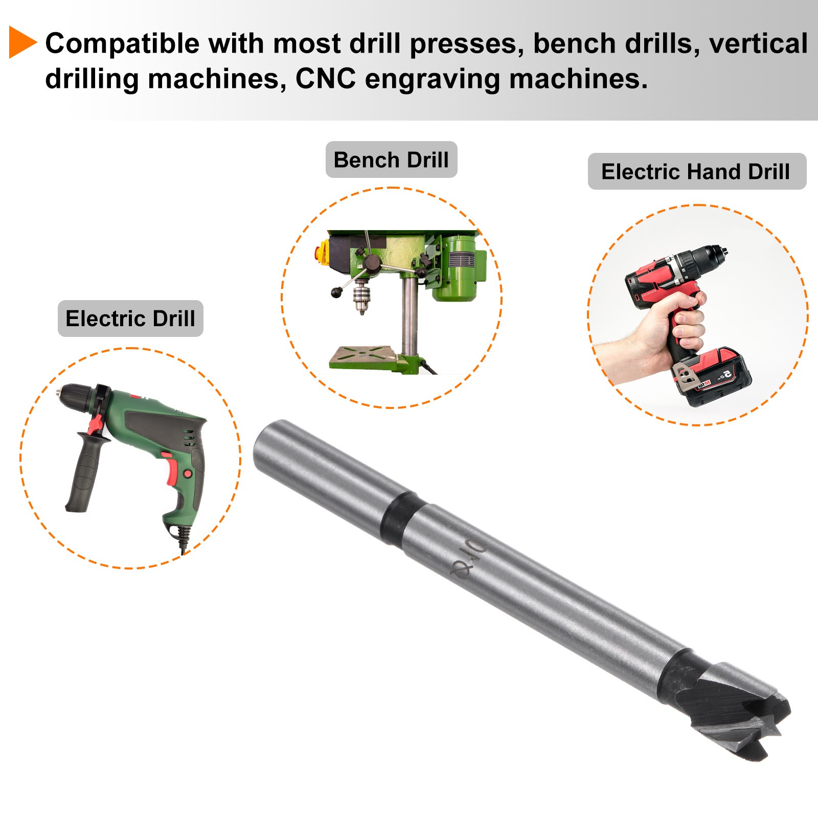 2pcs – Forstner Drill Bit 25/64″(10mm) Multi-tooth Woodworking Drilling Hole