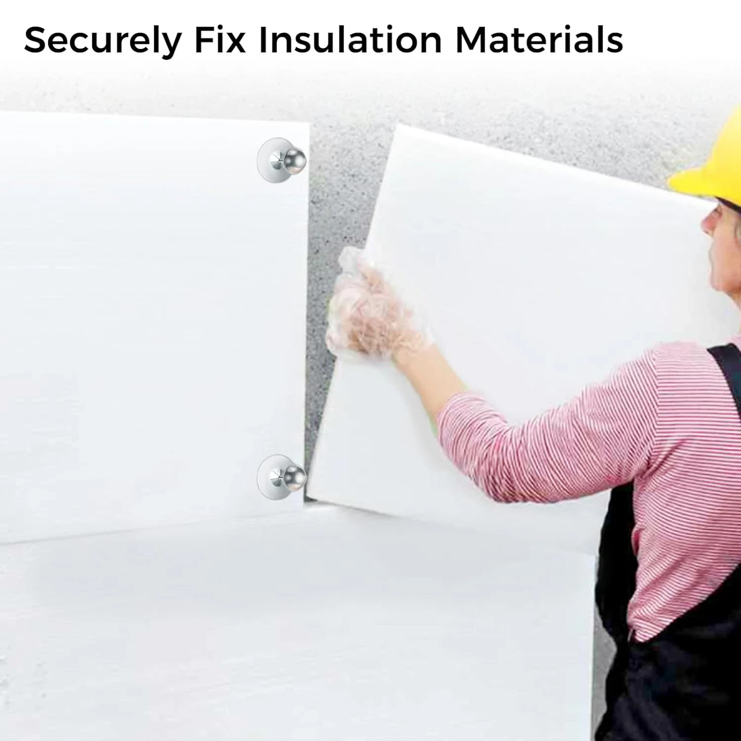 300 Pcs Insulation Pins with Washers & Dome Caps, Wall & Ceiling Fasteners