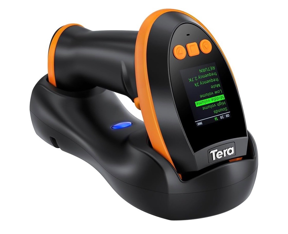 Tera Barcode Scanner Wireless with Screen Pro Version 1D 2D QR HW0009 Orange