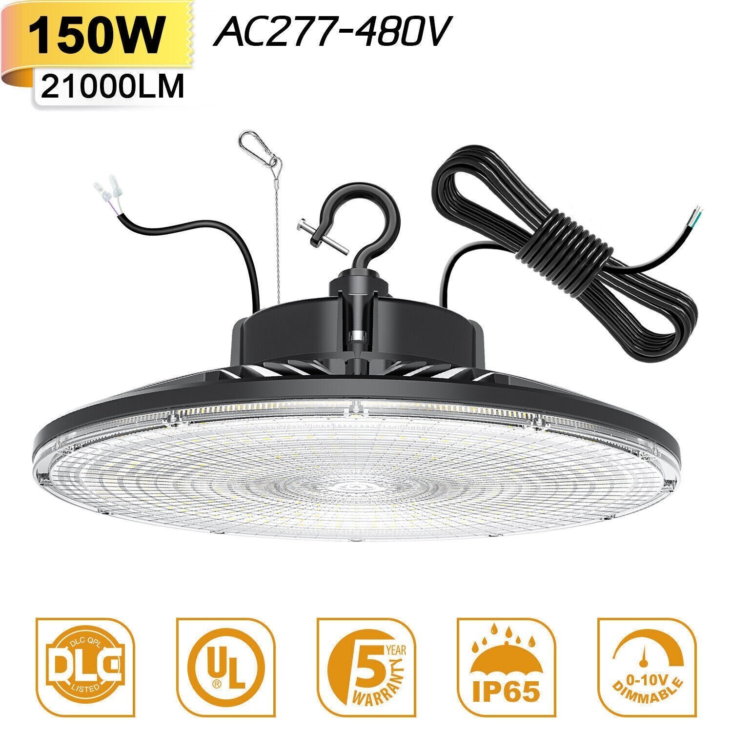 150W LED UFO High Bay Light 480V High Voltage Commercial Warehouse Led Shop Lamp
