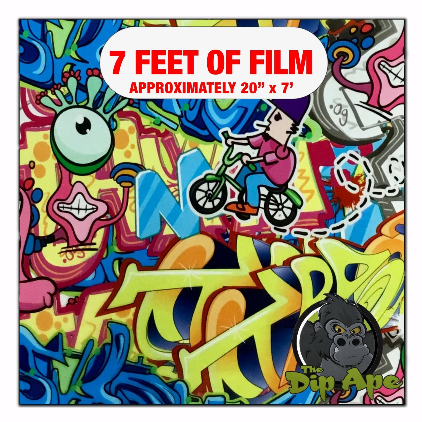 Hydrographic film Cartoon Graffiti hydro dipping 7′ x 20″ hydro dip
