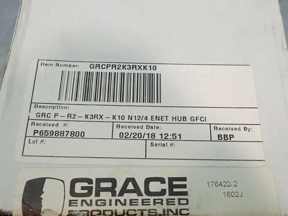 GRACE ENGINEERED PRODUCTS INC P-R2-K3RX-K10 ETHERNET PANEL INTERFACE CONNECT