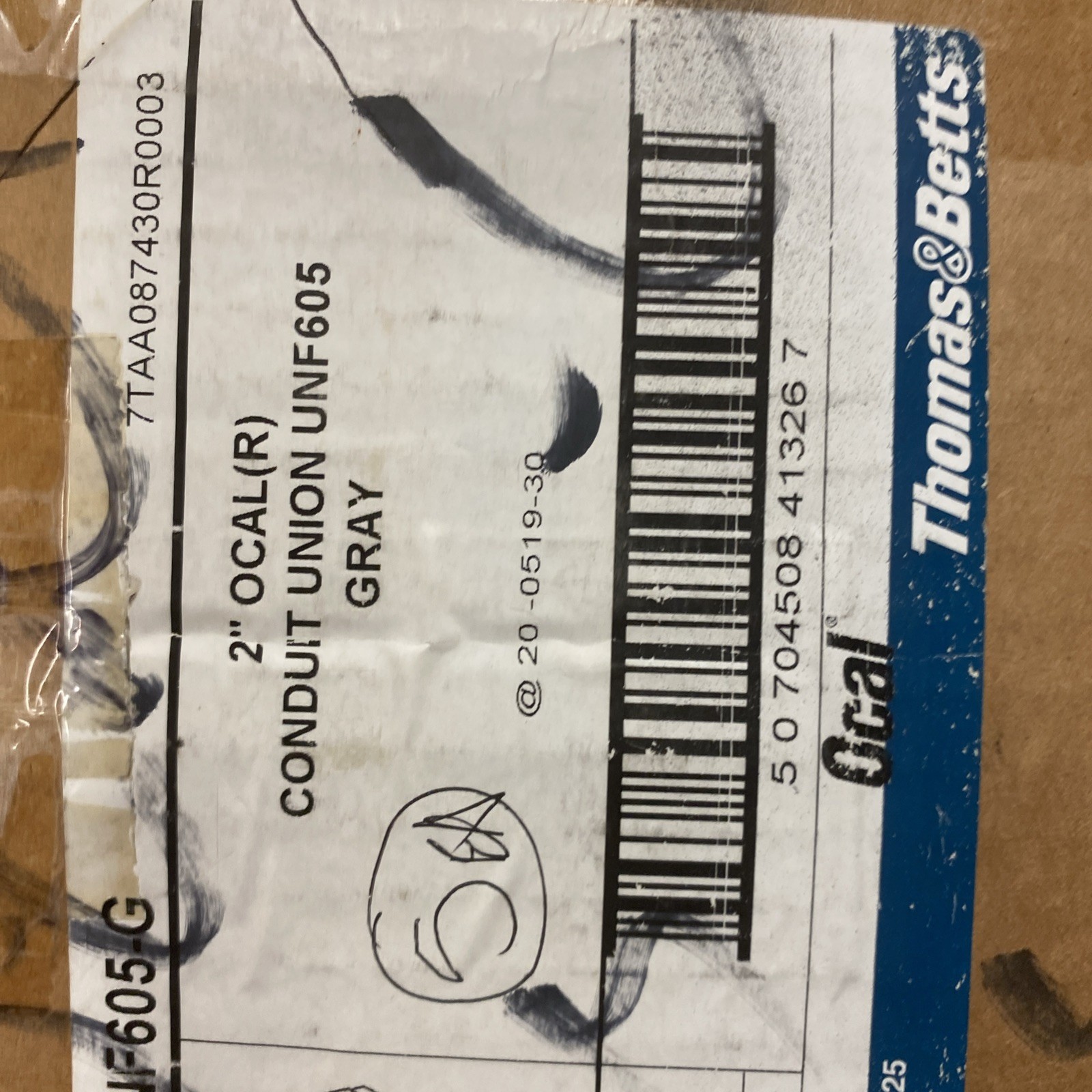 Thomas & Betts, Ocal, UNF605-G, UNY605-G, Female & male Union, PVC Coated,