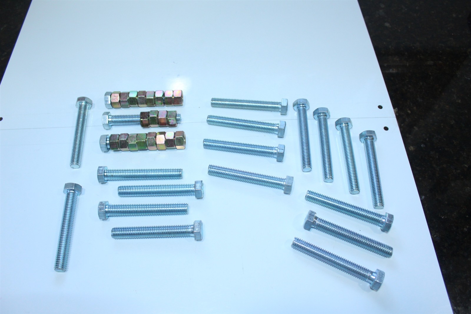 Full Threaded Bolts 3-1/4″ x 12mm Lot of 20 With Nuts