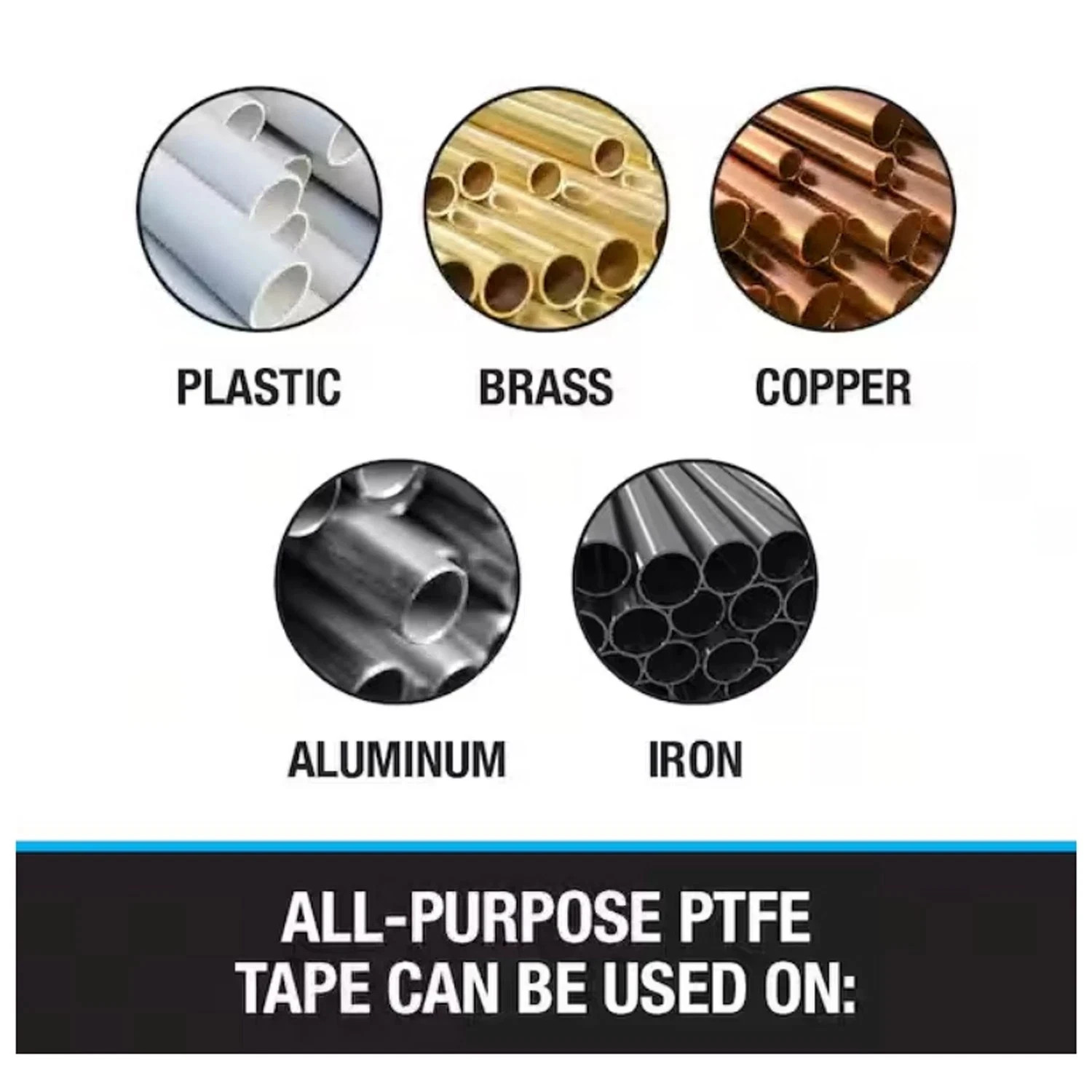 Plumber’s Tape 1/2 in x 260 in Thread Sealing PTFE Plumbing All Purpose (5 Pack)