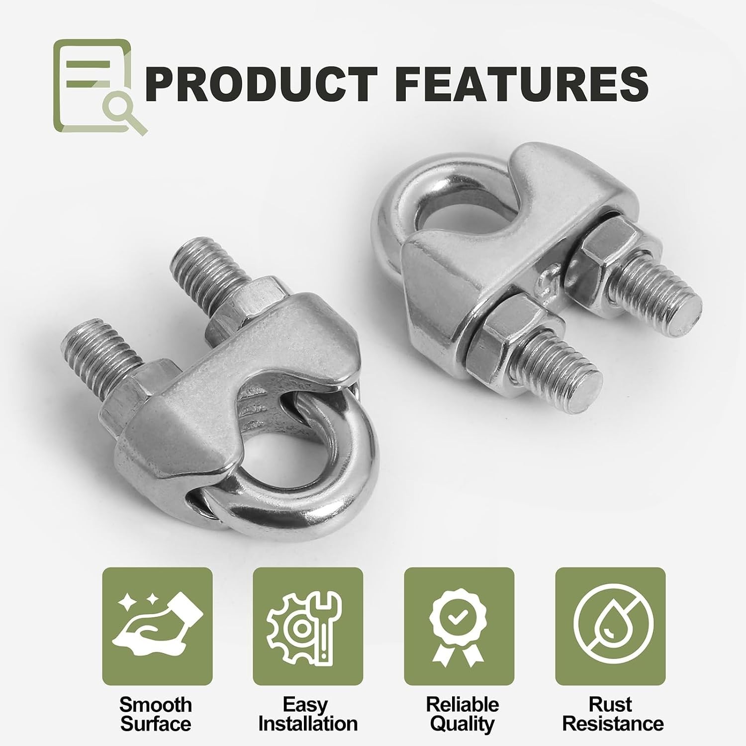 Versatile 4pcs M5 Wire Rope Clamps – 3/16 Inch Stainless Steel Cable Connectors