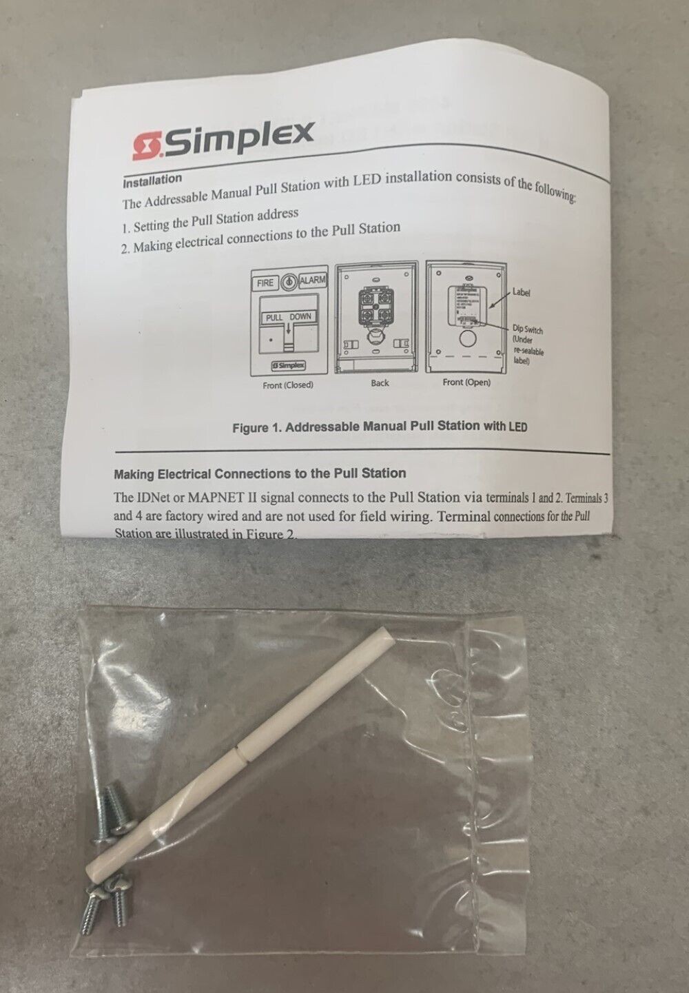 Simplex 4099-9015 Adressable Manual Pull Fire Alarm Station w/ LED *NO KEY*