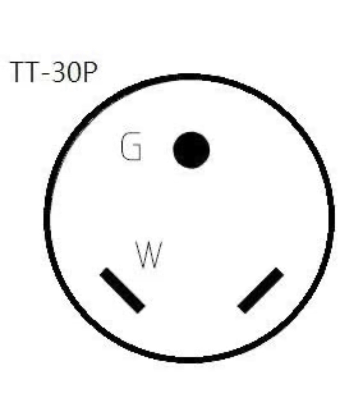TT-30P to L14-30R 1-Piece Adapter, RV 30A TT-30 Male Plug to Generato