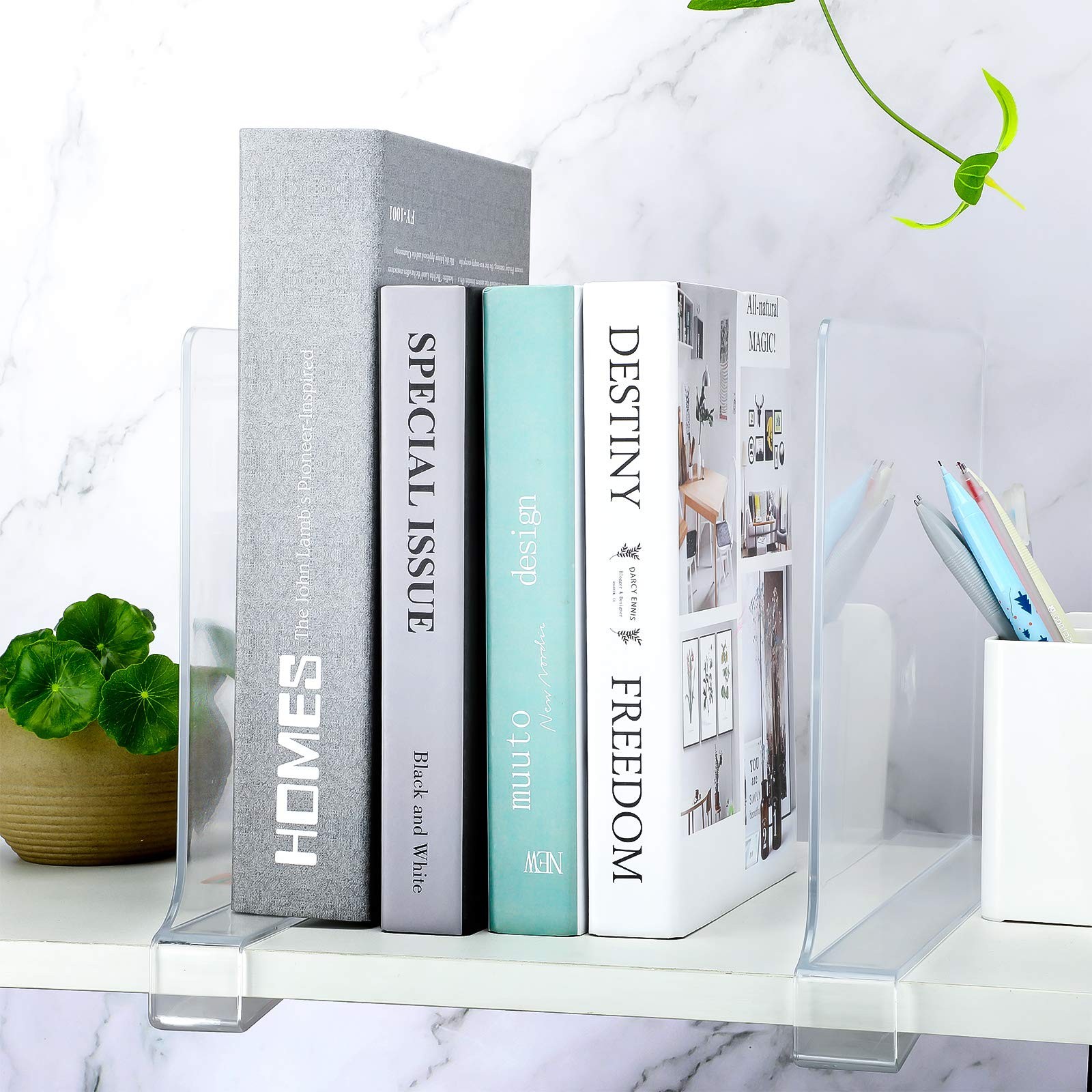 12 Pieces Clear Acrylic Shelf Dividers for Closet 12 x 8 x 0.2 inch,