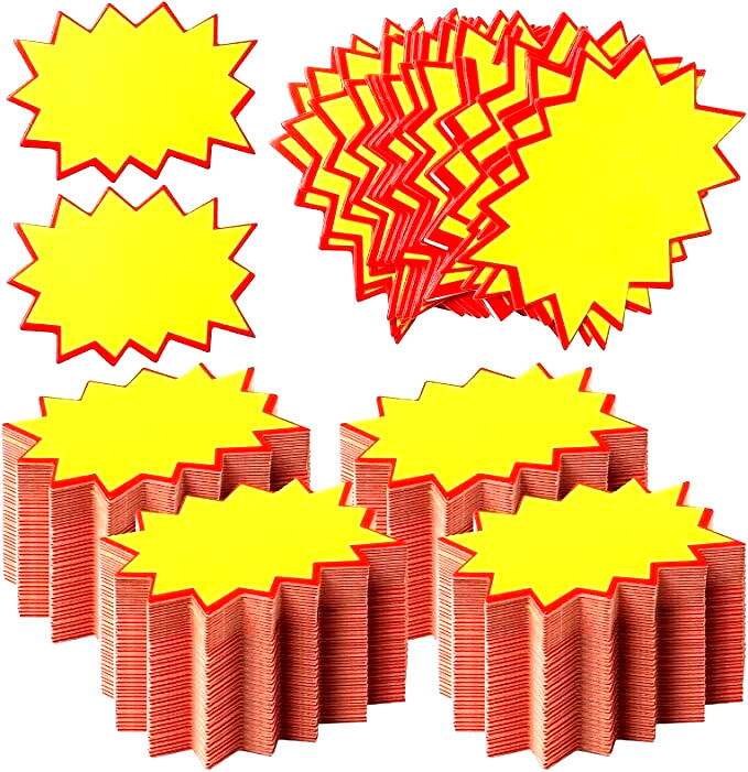 50/PK (B1,G1 FREE) ⭐TODAY, GET 100/PK!⭐ BURST SIGNS RETAIL STORE SALE PRICE TAGS