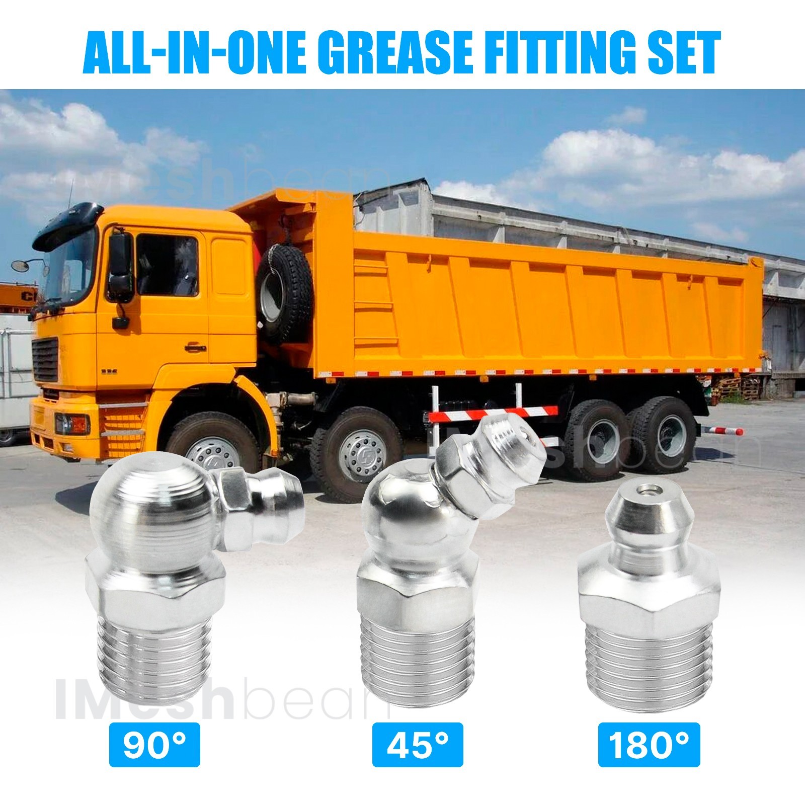 310pcs Metric & SAE Hydraulic Grease Fittings Grease Nipple Assortment Kit w/Box