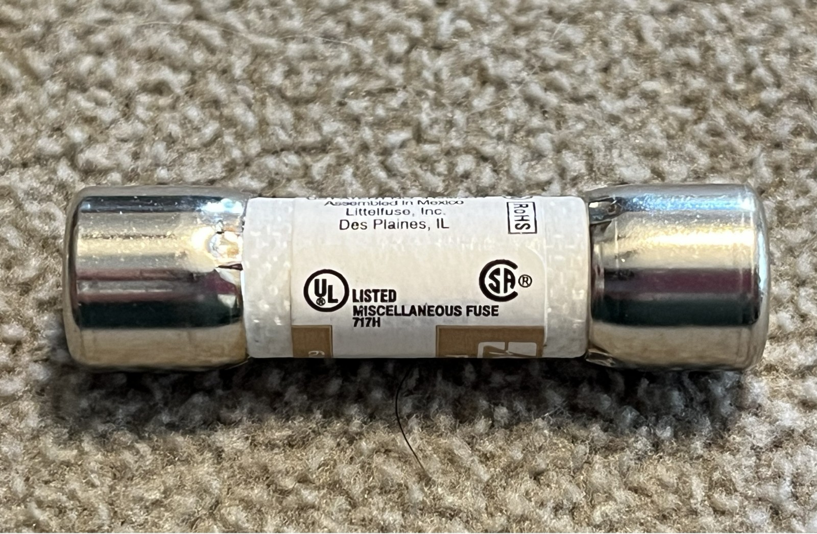 KLKD-1 Littelfuse 1 Amp 600V AC or DC FAST-ACTING Midget Fuse LOT OF 10