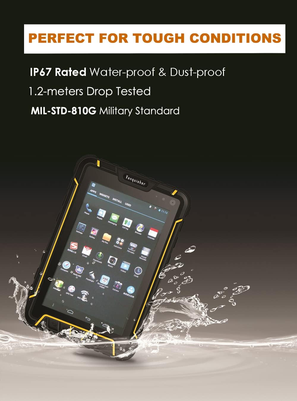 Rugged Industrial Tablet PC Android Barcode Scanner | with Honeywell 2D Bar Scan