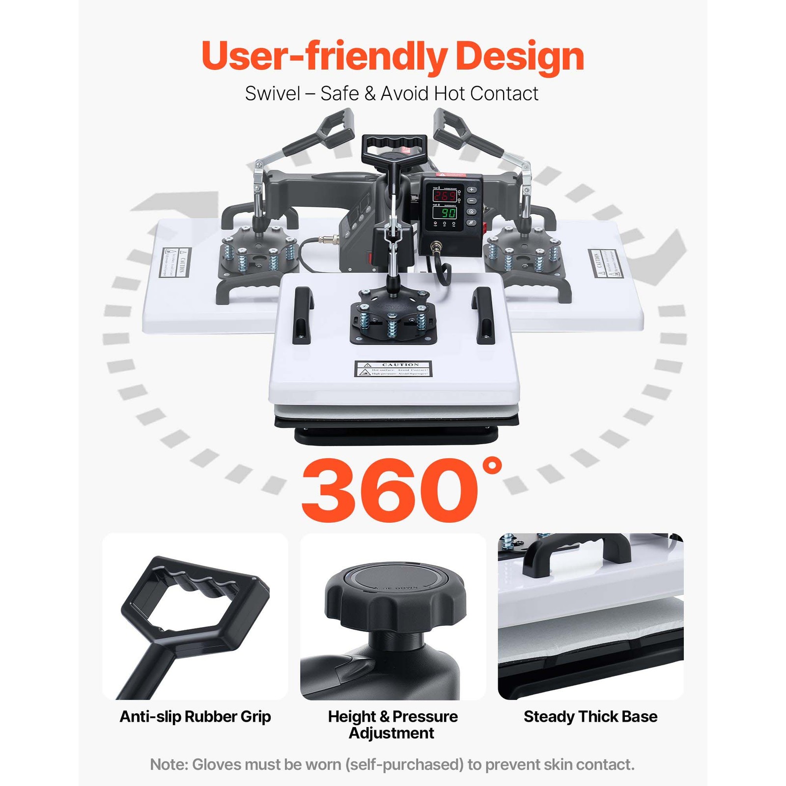 Uimoso Heat Press Machine Multifunctional Sublimation Tool for T-Shirts and Hats