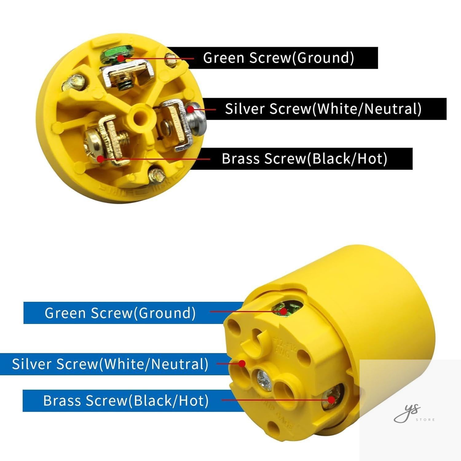 Electrical Replacement Plug & Connector Set, Extension Cord Ends Male and Female