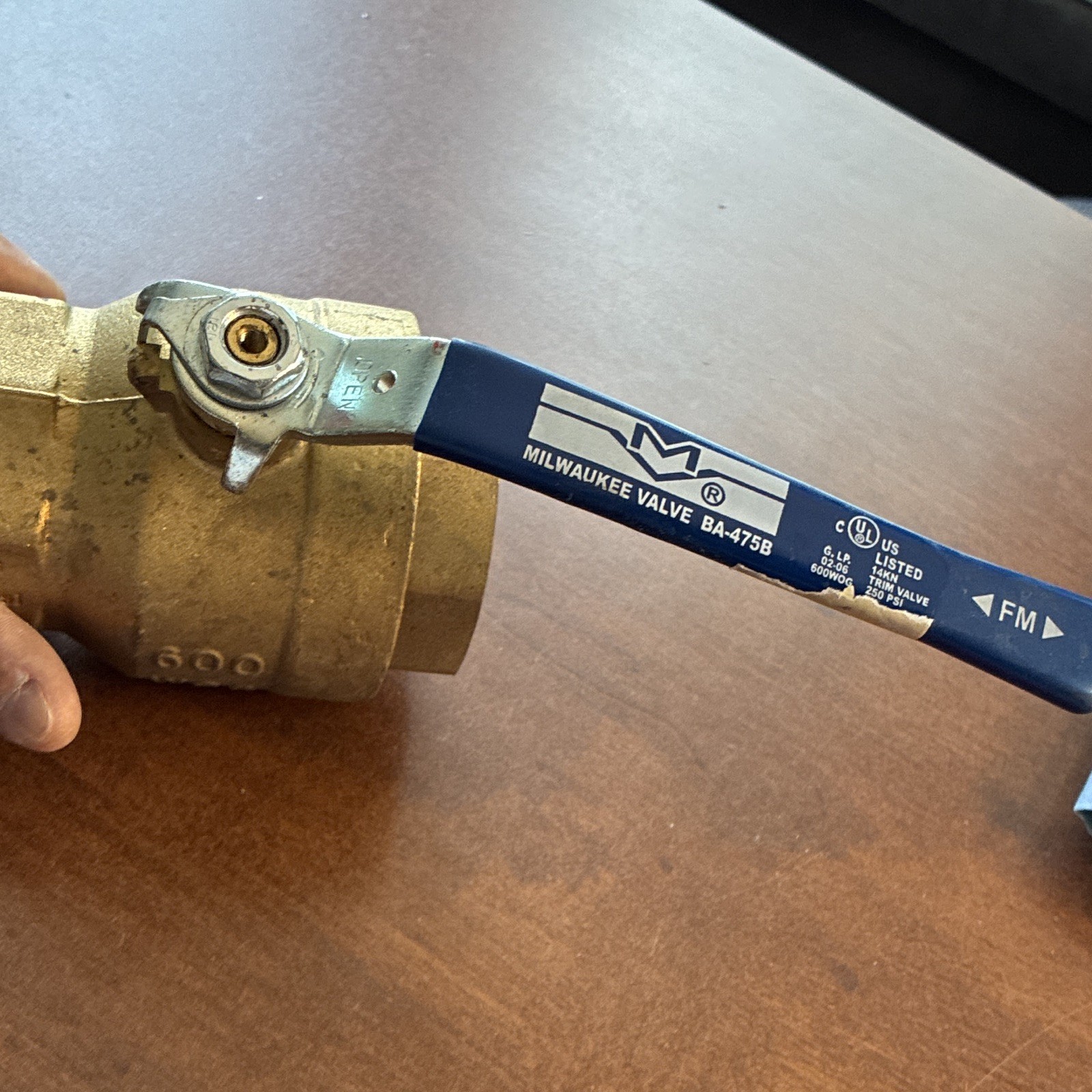 Milwaukee Valve BA-475B 2 in Brass Manual Ball Valve NPT 600 WOG 250 psi