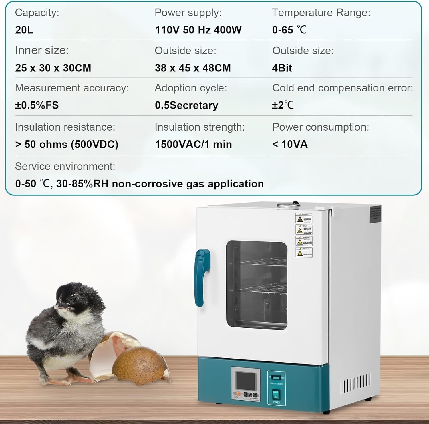 Lab Incubator 20L Precise Temperature Control 0-65°C Digital Microbiological