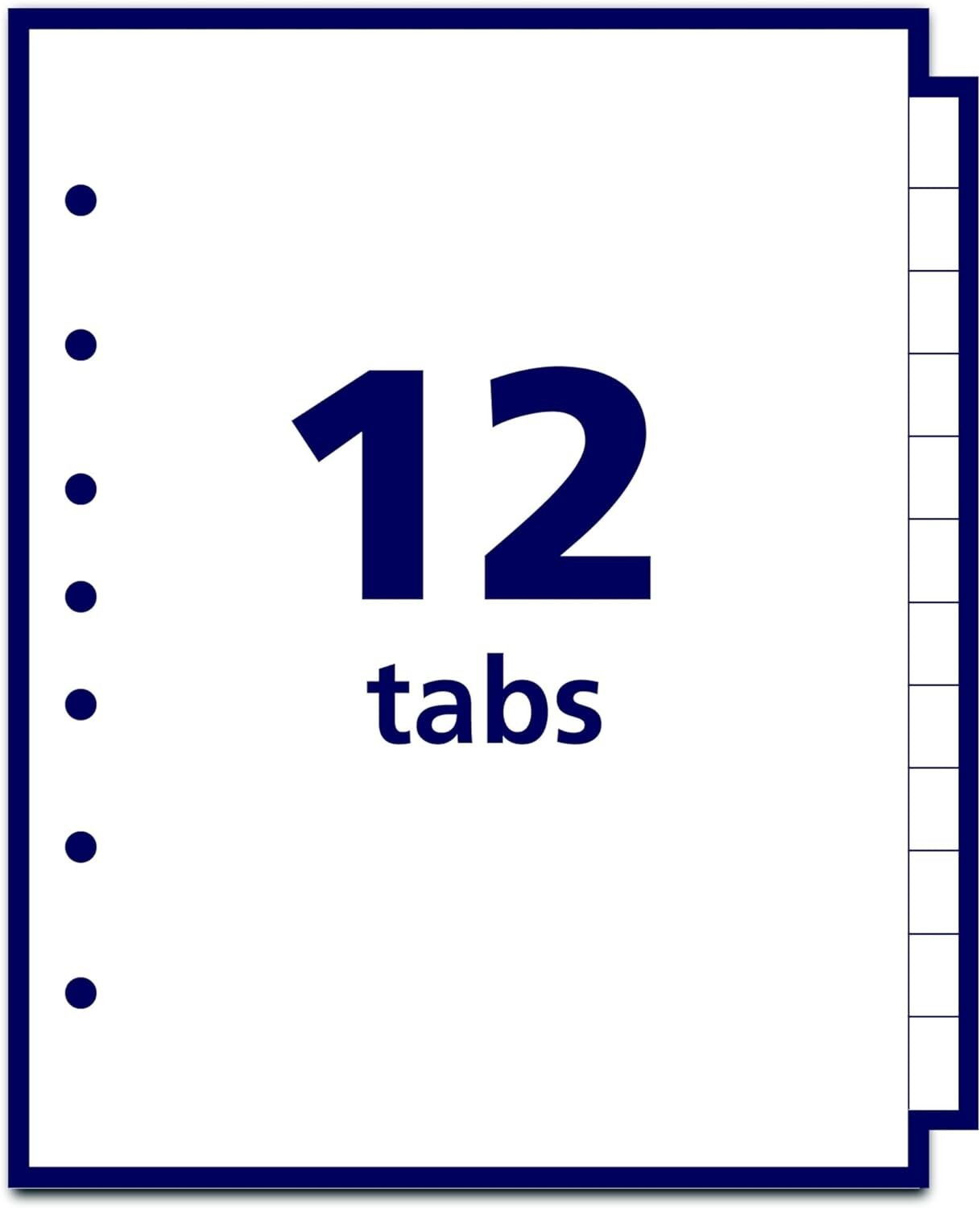 Avery Jan-Dec Pre-printed Dividers 5-1/2 x 8-1/2 Mini Binder Monthly