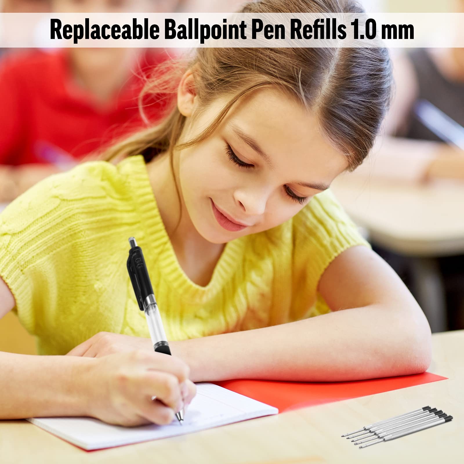 12 Pieces Pen Refills Black Ink 1.0mm Medium 12 Count (Pack of 1),