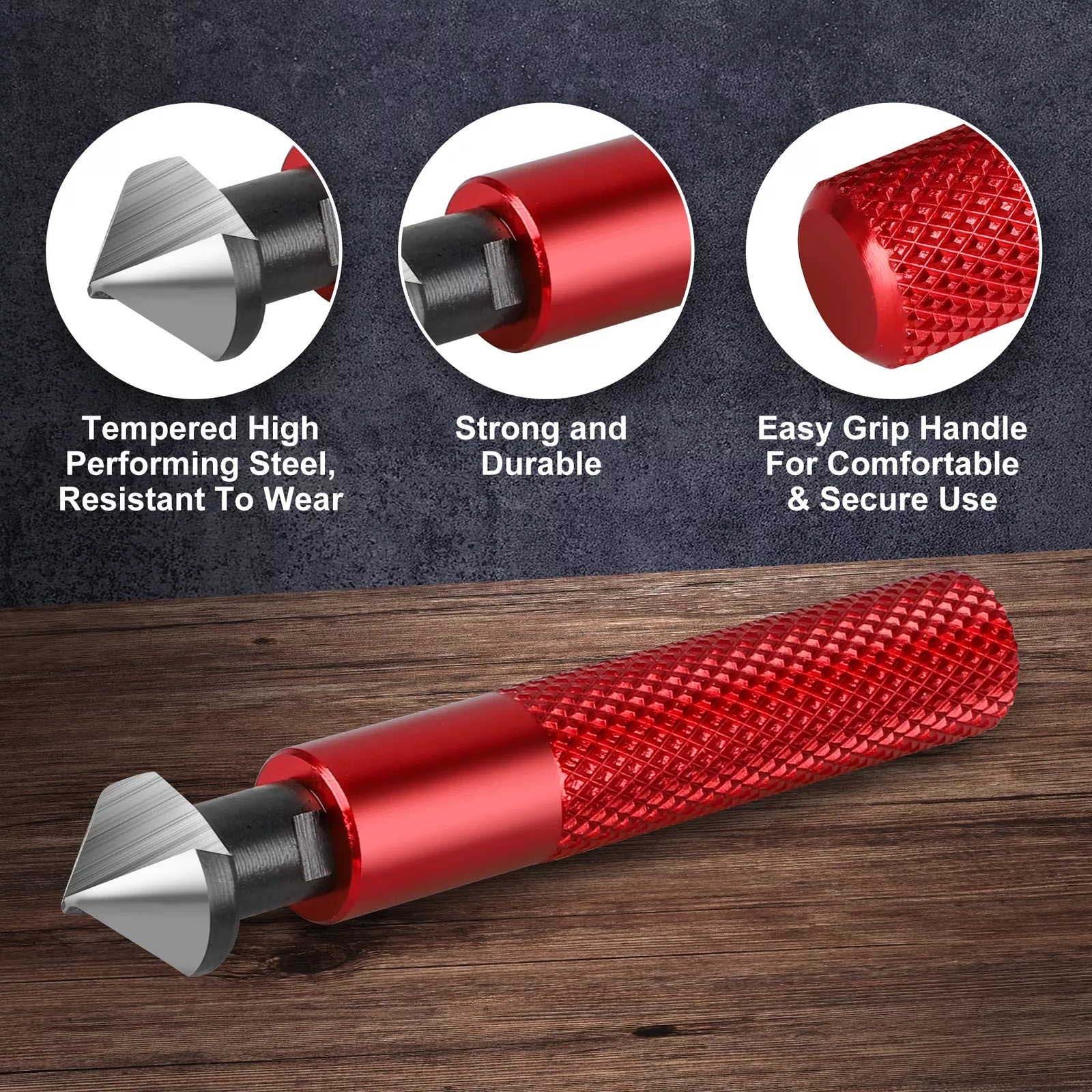 Professional Deburring Tool Countersink Hand Reamer with 10 Extra Blades Kit