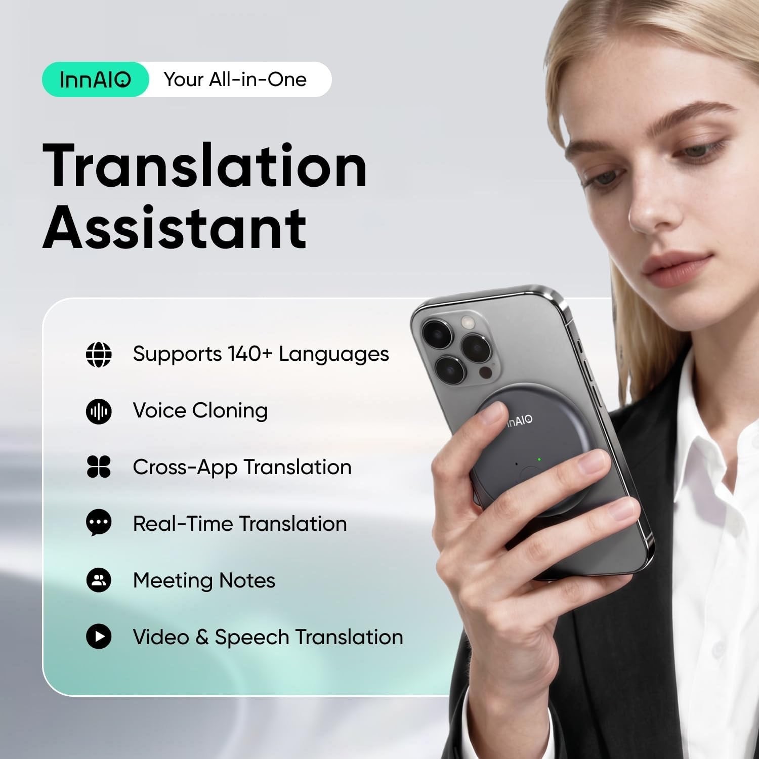 AI Language Translator Device with Voice Cloning,GPT-Powered Real-Time Translate