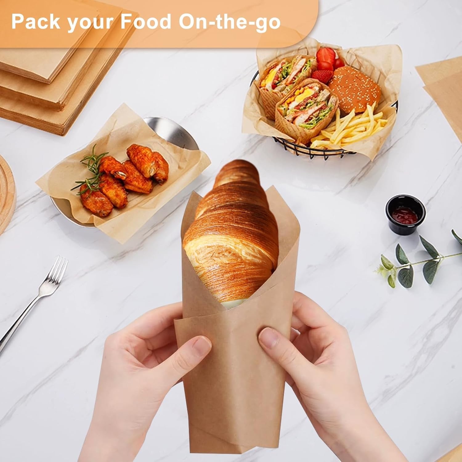 .100PCS Deli Wax Paper Sheets 12×12 Greaseproof Food Wrap BBQ Sandwich Paper