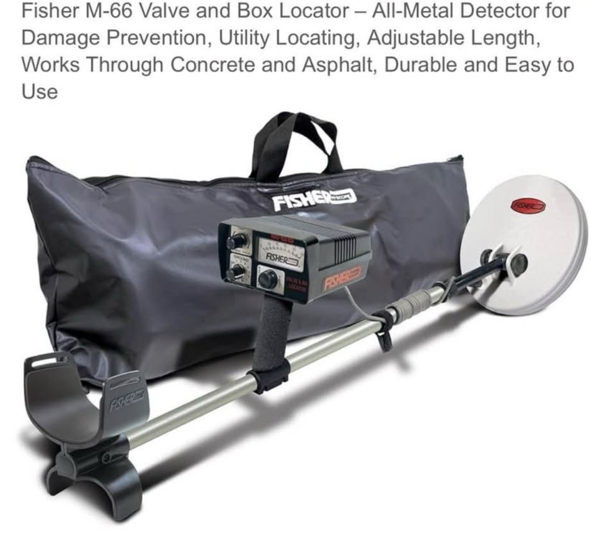 Fisher M-66 Valve & Box Locator Metal Detector, Adjustable Length, Case Bag