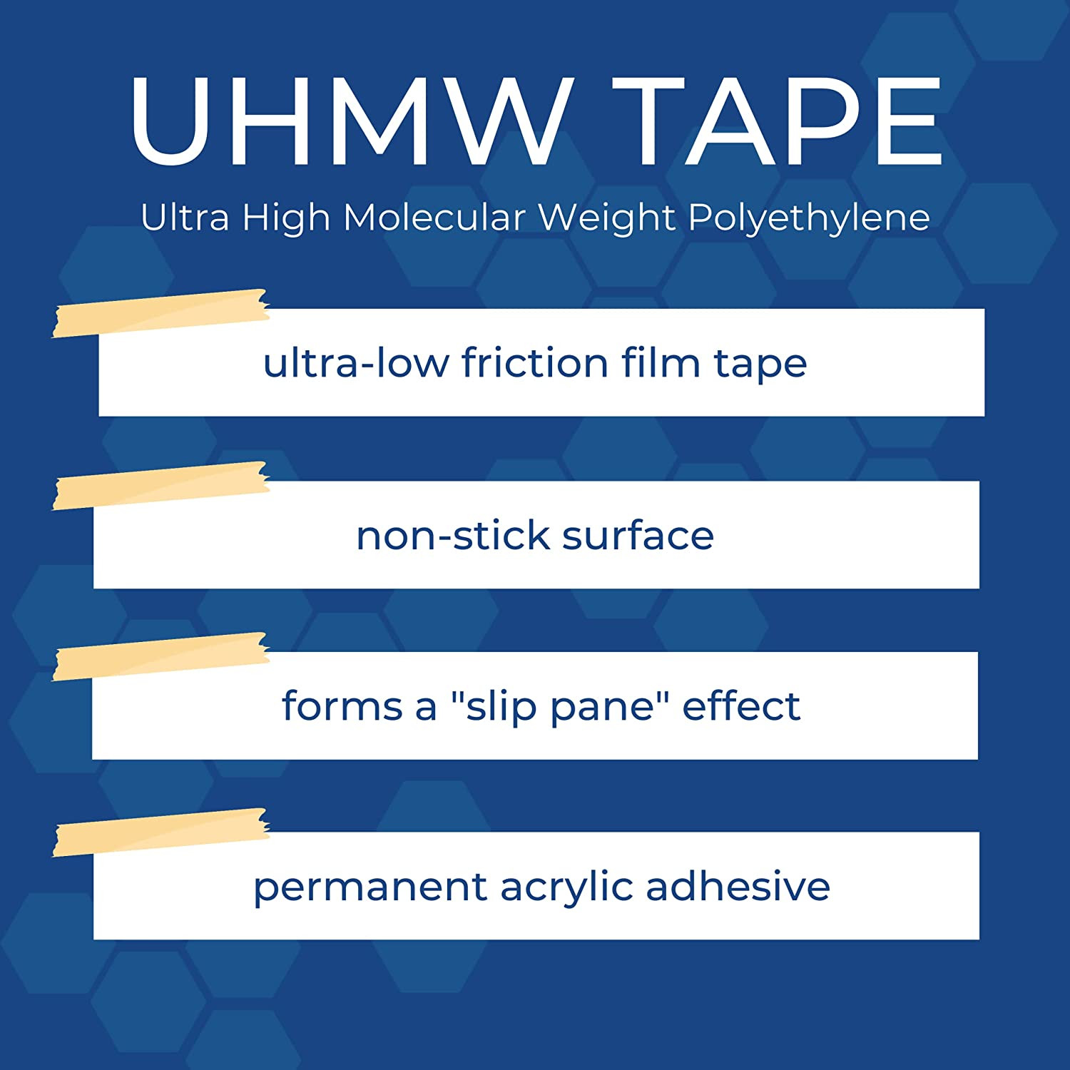 UHMW Tape Roll 2″ x 108′ – High Tack, Abrasion Resistant Adhesive