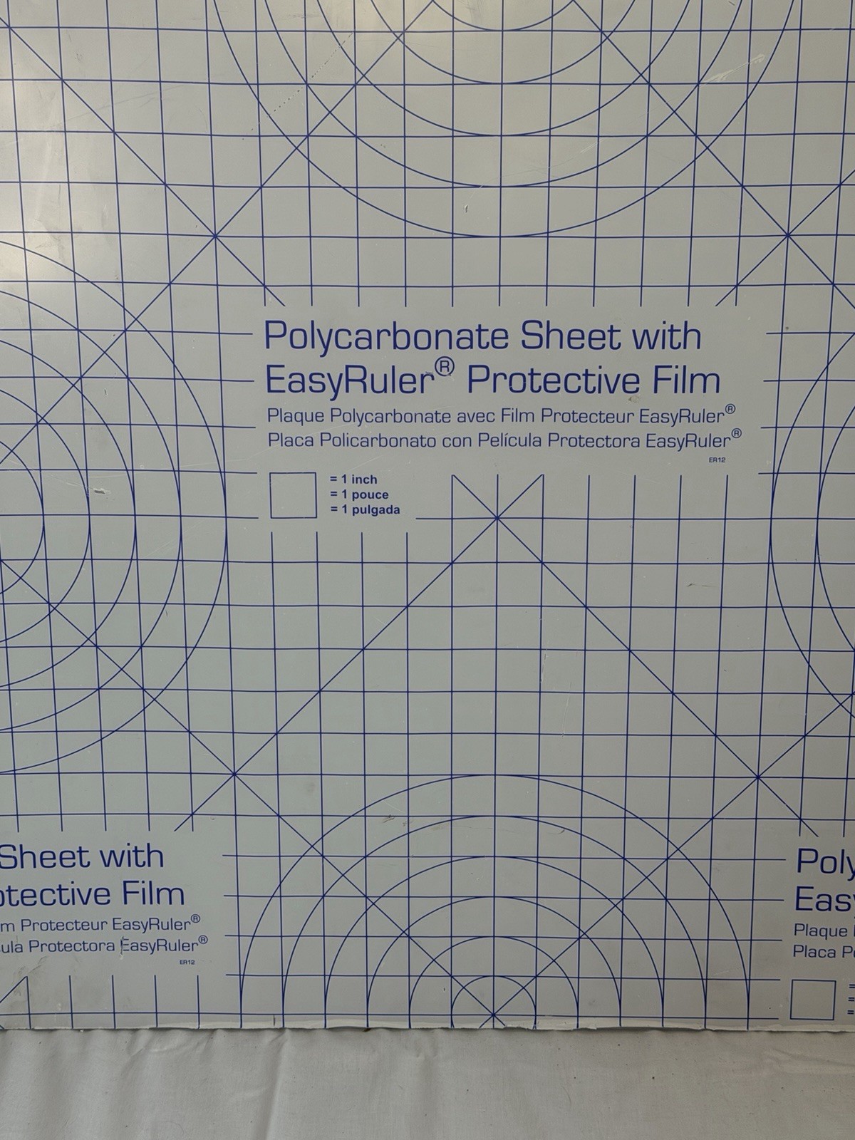 Polycarbonate Sheet 1/2” Thick 34.5” x 24” EasyRuler Protective Film Clear Panel