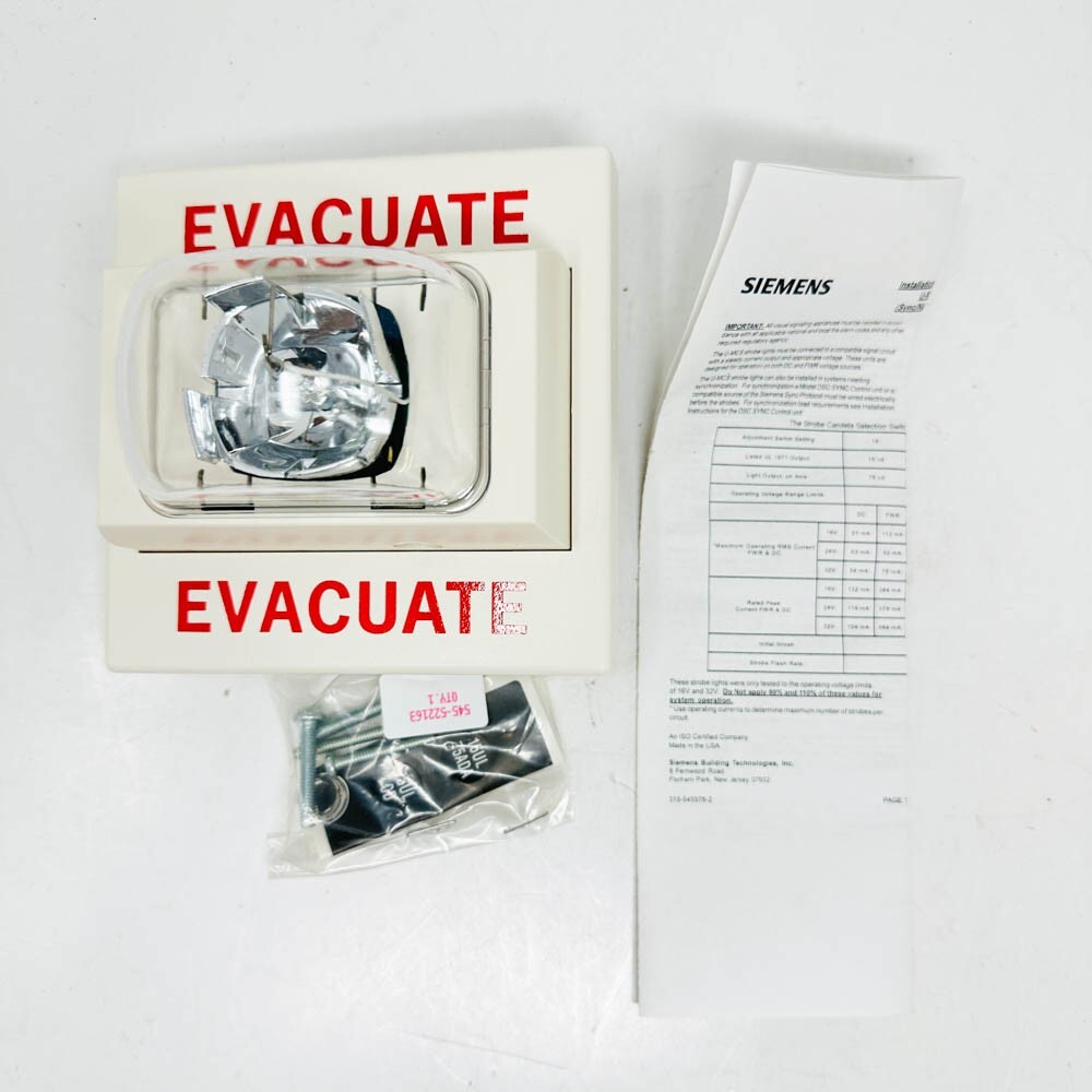 Siemens U-MCS-WE Marine Fire Detection System 3 Evacuate Strobe 500-648644